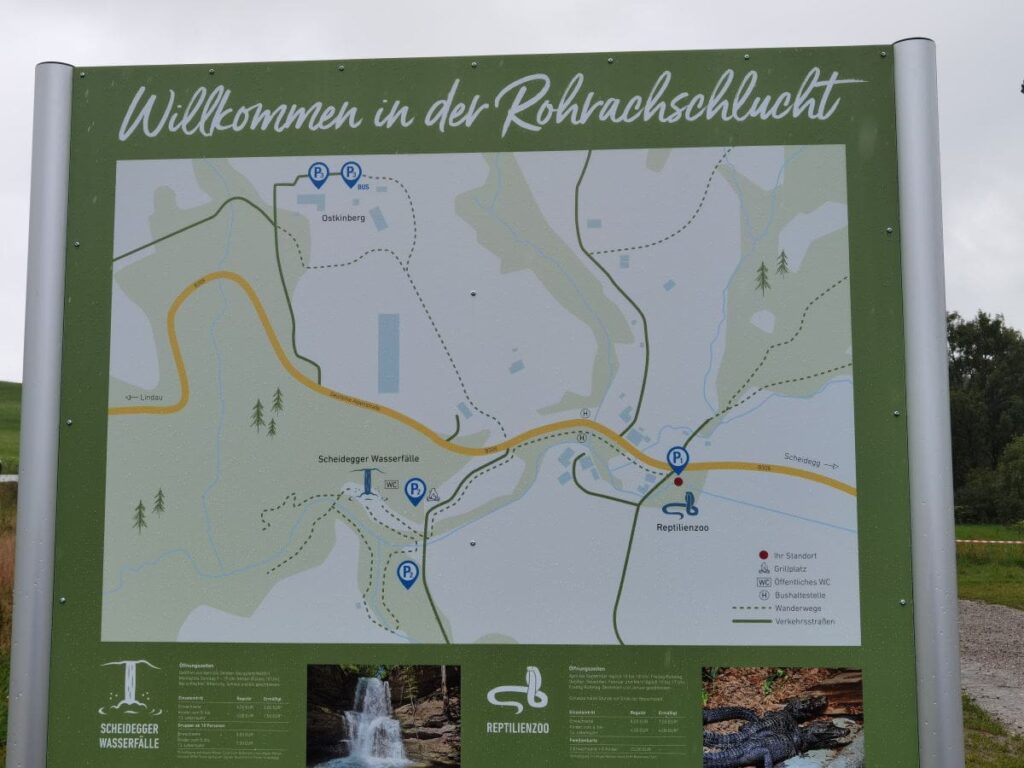 Übersichtstafel Rohraschschlucht in Scheidegg